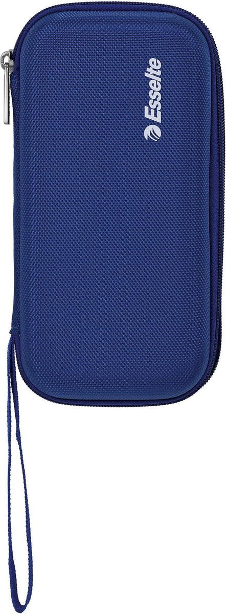 Esselte universele beschermhoes etui voor o.a. ti en casio rekenmachines - gemaakt van nylon - blauw