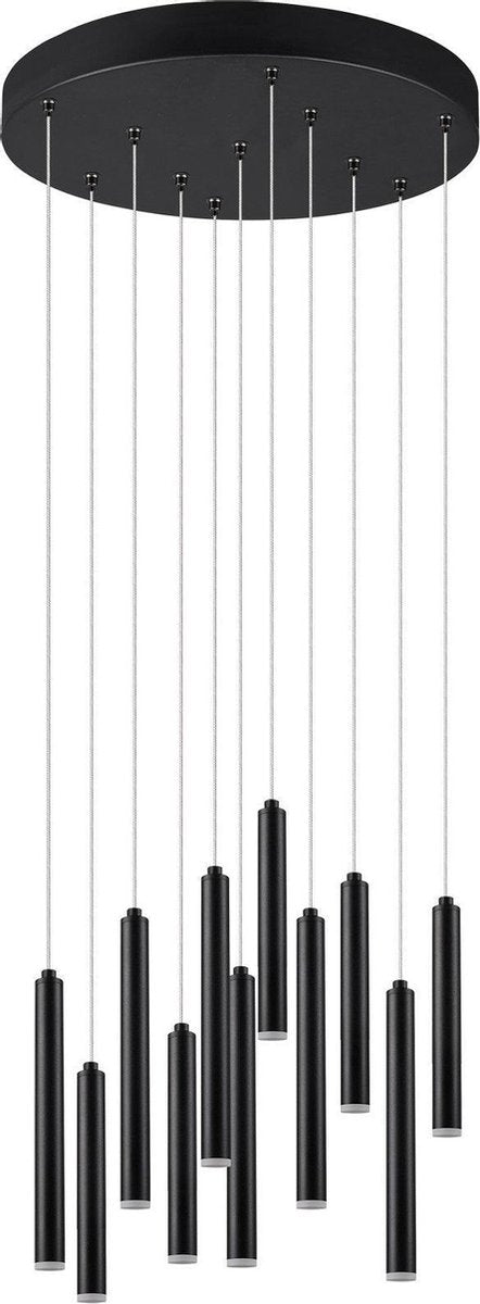 Trio leuchten tubular - hanglamp - zwart - dimbaar - in hoogte verstellbaar