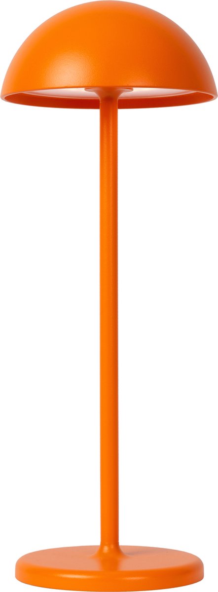 Lucide joy - oplaadbare tafellamp binnen buiten - accu batterij - ø 12 cm - led dimbaar - 1x1,5w 3000k - ip54 - oranje