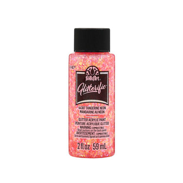 Folkart • glitterific acrylic paint neon tangerine 59ml