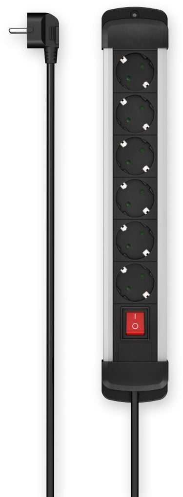 Hama stekkerdoos - 6-voudig - 3m kabel - aluminium