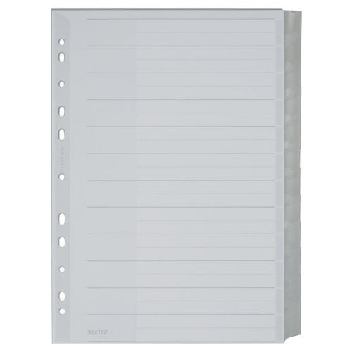 Tabbladen leitz grijs blanco a4 polypropyleen