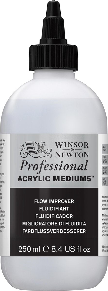 Winsor newton 3040937 professional acrylic flow improver 250ml – acrylmedium voor gelijkmatige kleurvlakken langere verwerkingstijd