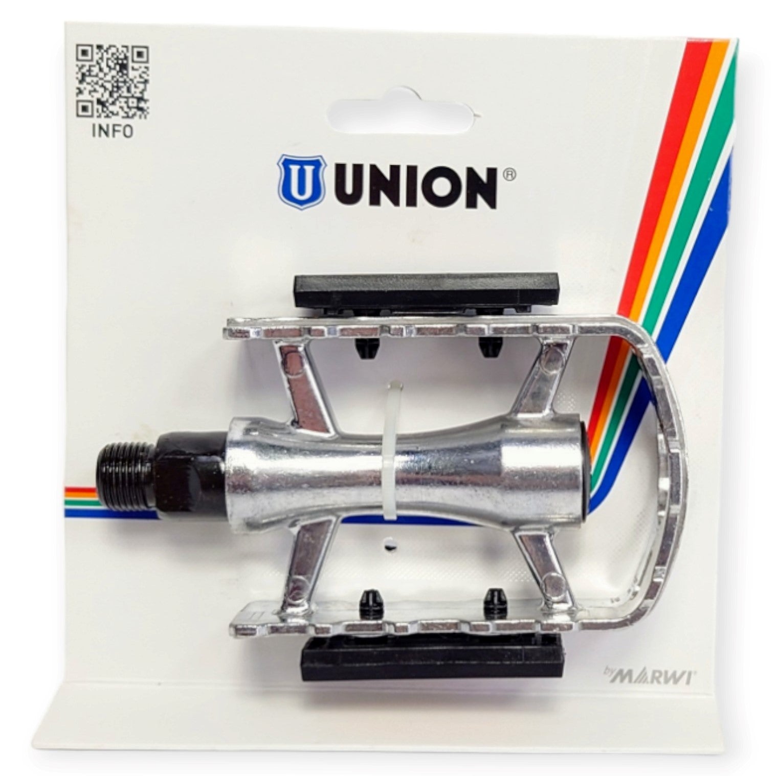 Union pedals SP-610. 9/16 Aluminium, silver (hang packaging)