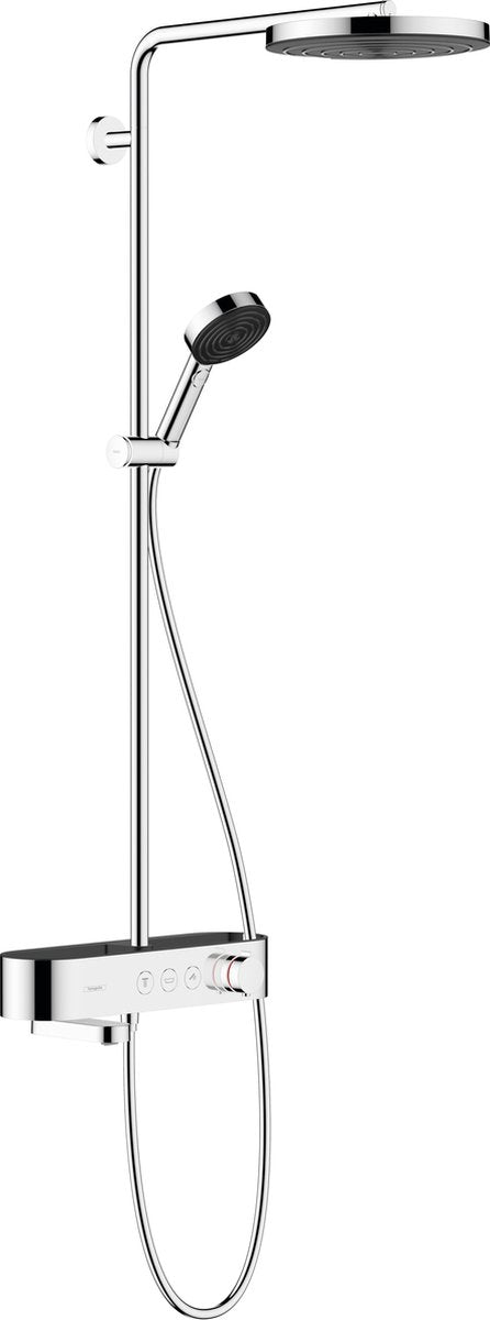 Hansgrohe pulsify s showerpipe 260 1jet met badthermostaat showertablet select 400 chroom