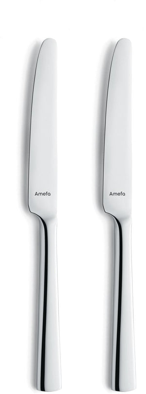 Amefa moderno - 2-delige dessertmesset - hoogglans - zilverkleurig