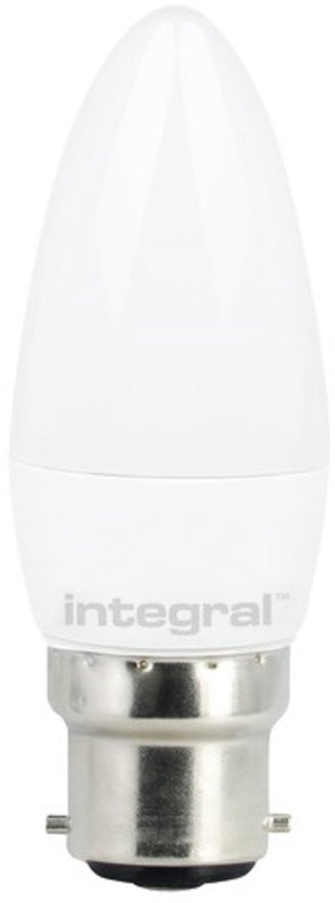 Integral led kaarslamp b22d 3.4w 250lm 2700k mat niet-dimbaar | b22d ba22d (ø2,2cm) | extra warm wit | 3.4 watt | 15.000 branduren