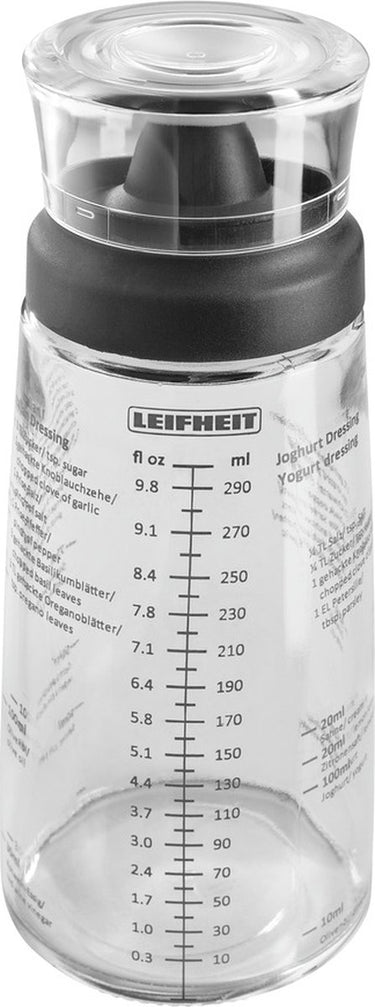 Leifheit proline dressing-shaker 300 ml glas zwart