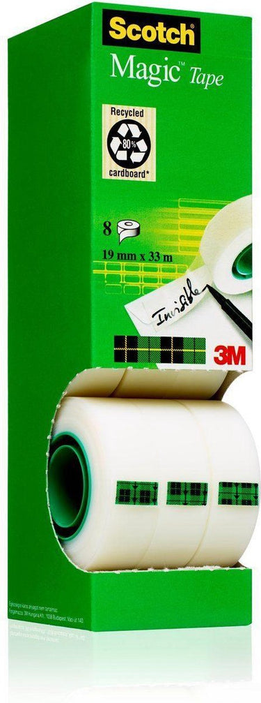 Scotch value pack: 7 x ® magic™ tape, kartonnen toren, 19 mm x 33 m + 1 rol gratis
