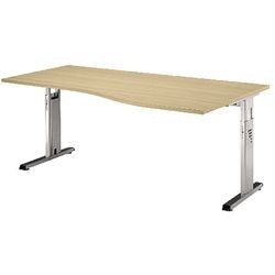 Bach desk ergonomic maple hammerer c-leg height adjustable matrix 1800x1000x680-7