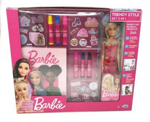 Mattel de barbie pop trendy style set met dagboek en stiften