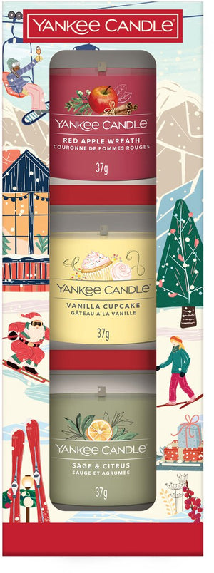 Yankee candle - apres ski - 3 filled votive - holiday party - cadeauset