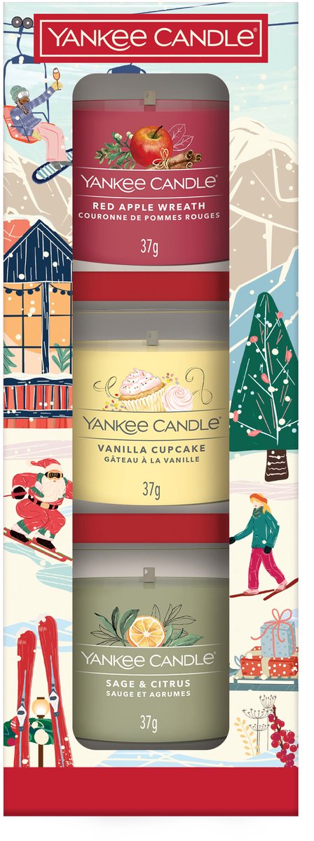 Yankee candle - apres ski - 3 filled votive - holiday party - cadeauset