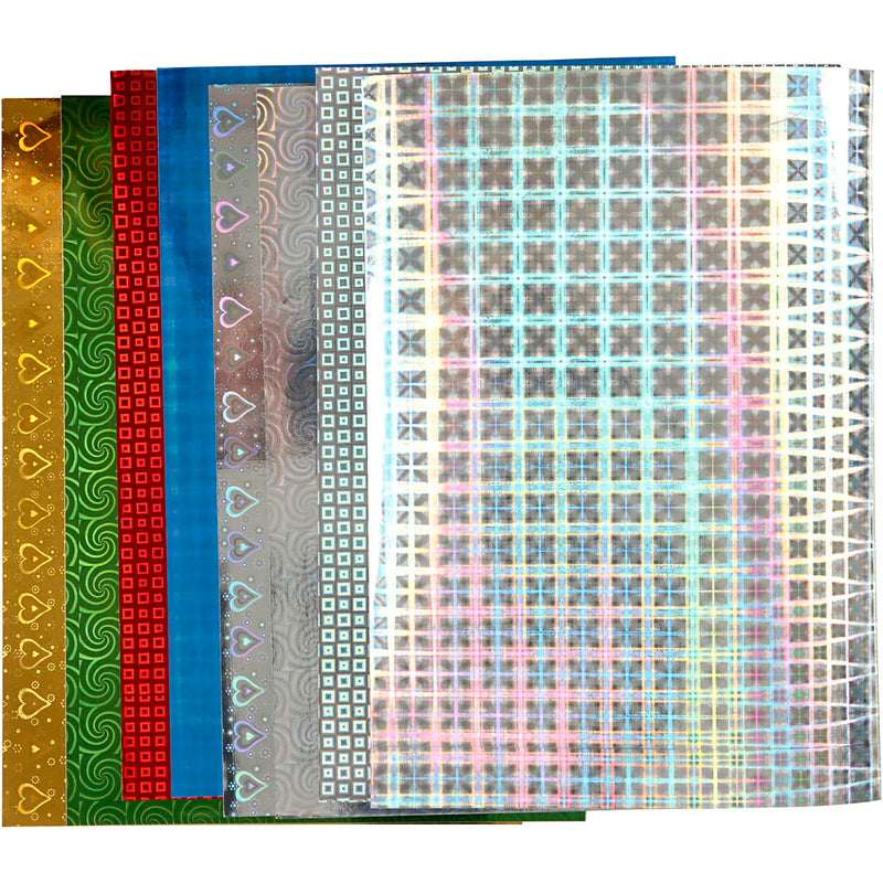 Afbeelding laden in galerijviewer, Https: www.cchobby.nl holografisch-papier-a4-vel-210x297-mm-120-gr-8-div-vellen-1-doos
