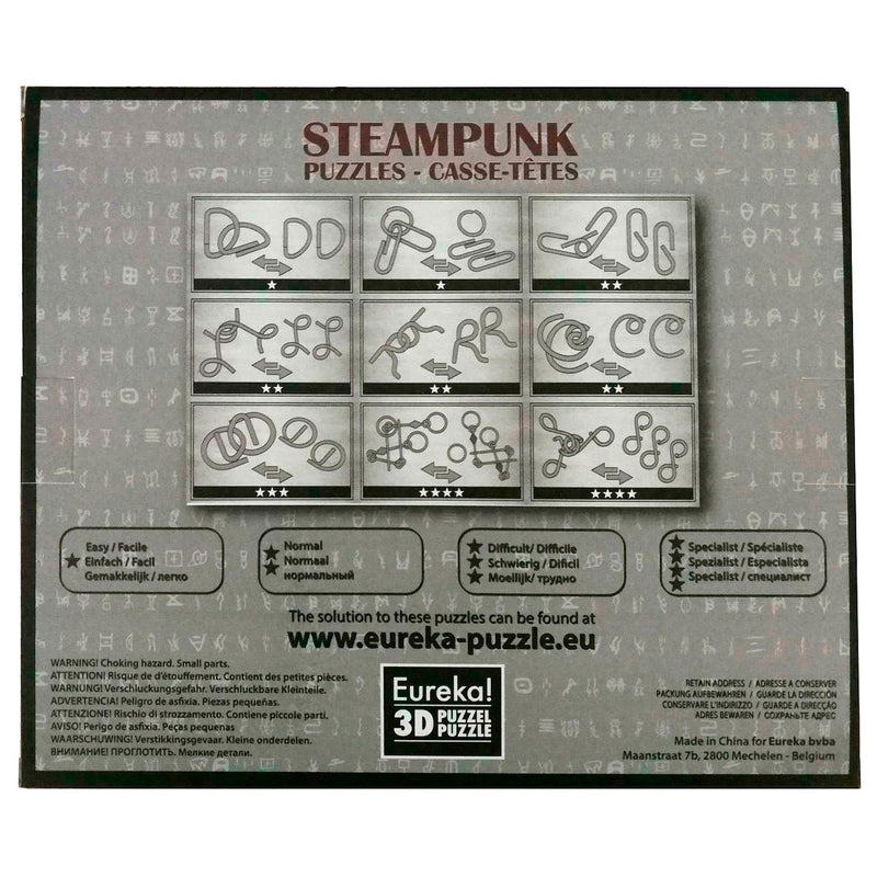 Load image into Gallery viewer, Eureka Steampunk Breinpuzzels Grijs, 9st.

