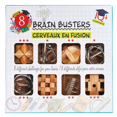 Eureka breinpuzzelset hout en metaal, 8st.