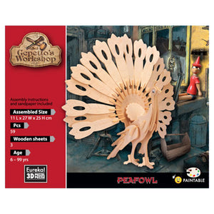 Eureka gepetto's workshop houten bouwpakket 3d - pauw