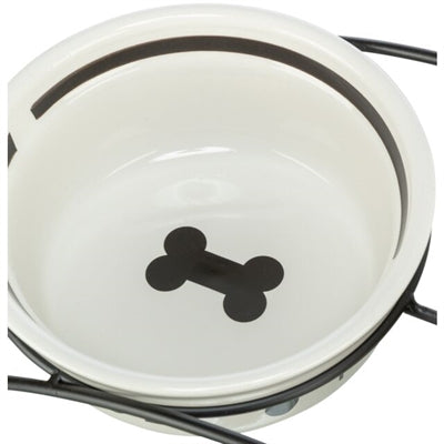 Afbeelding laden in galerijviewer, Trixie - voerbak - hond - food - keramiek - wit zwart - 2,6 ltr - 25 cm
