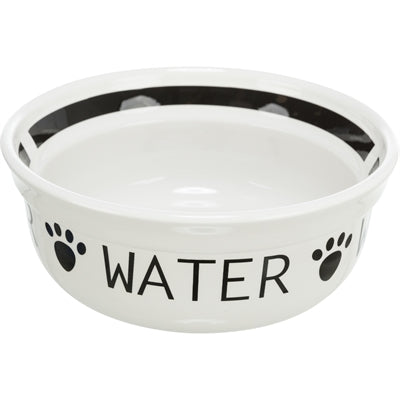 Load image into Gallery viewer, Trixie drinkbak hond water keramiek wit zwart
