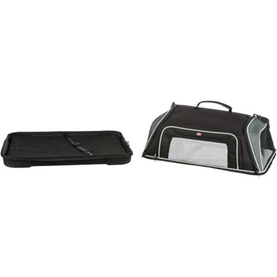 Load image into Gallery viewer, Trixie hondentas vliegtuigtas boarding zwart grijs
