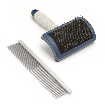 Load image into Gallery viewer, Mikki doodle grooming kit met kam en slickerborstel

