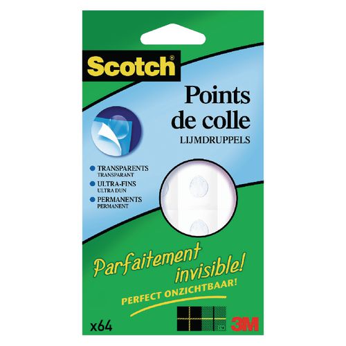 Scotch lijmdruppels invisible permanent 64 stuks