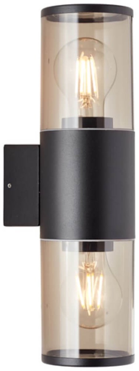 Brilliant sergioro - buitenlamp - e27 max 2x40w - ip44 - zwart