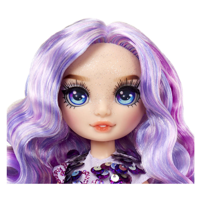 Load image into Gallery viewer, Rainbow high klassieke modepop - 28 cm - violet (paars) - met slijmset en diertje

