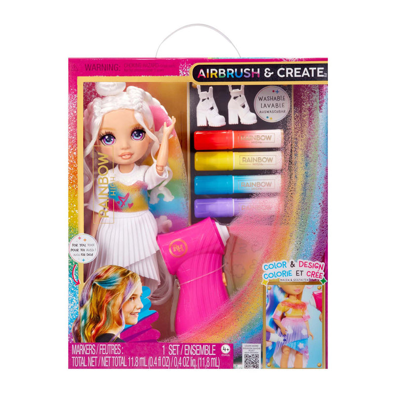 Load image into Gallery viewer, Rainbow high air brush create-modepoppen - paarse ogen
