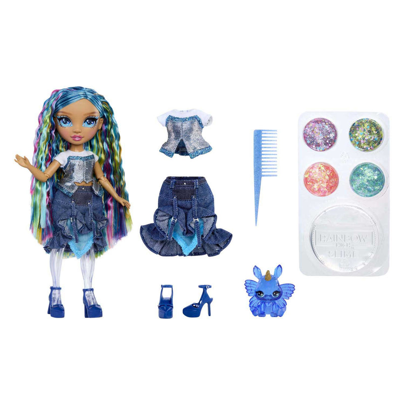 Load image into Gallery viewer, Mga entertainment rainbow high rainbow shimmers with slime fashion doll skyler (blue)
