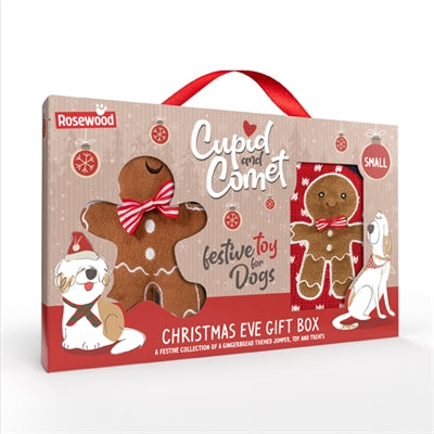 Load image into Gallery viewer, Cupid comet christmas eve gift pack met trui speeltje snacks
