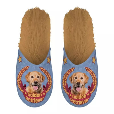 pantoffel golden retriever lila beige