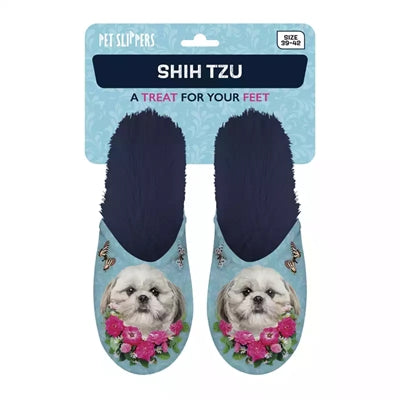 Load image into Gallery viewer, Pantoffel shih tzu lichtblauw donkerblauw

