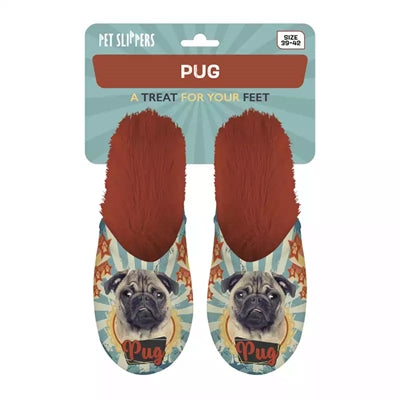 Pantoffel pug mopshond oranje