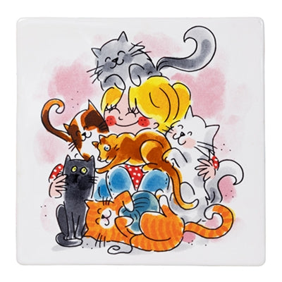 Blond amsterdam tegel kat