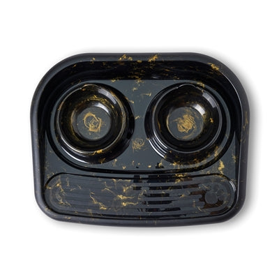 Load image into Gallery viewer, Savic butler voerbak en drinkbak met plateau marble zwart goud
