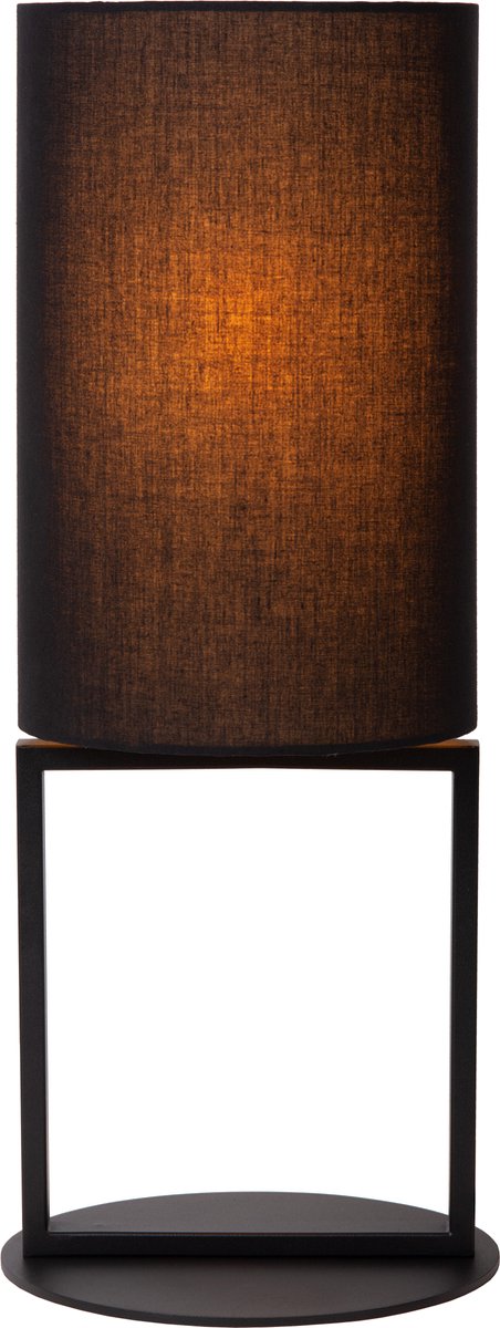 Lucide herman - tafellamp - ø 20 cm - 1xe27 - zwart - japandi