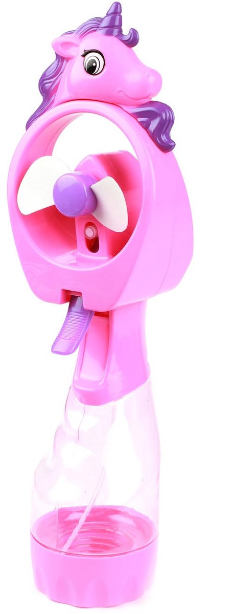 Load image into Gallery viewer, Toi-toys eenhoorn handventilator met sproeier - kleurrijk speelgoed.
