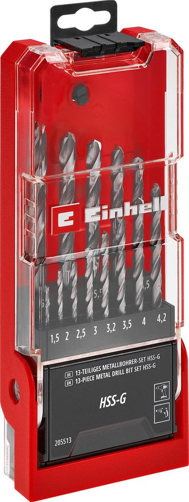 Einhell borenset - 13-delig - hss-g silver - drill-case