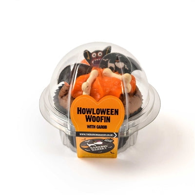Load image into Gallery viewer, The barking bakery carob woofin met oranje glazuur

