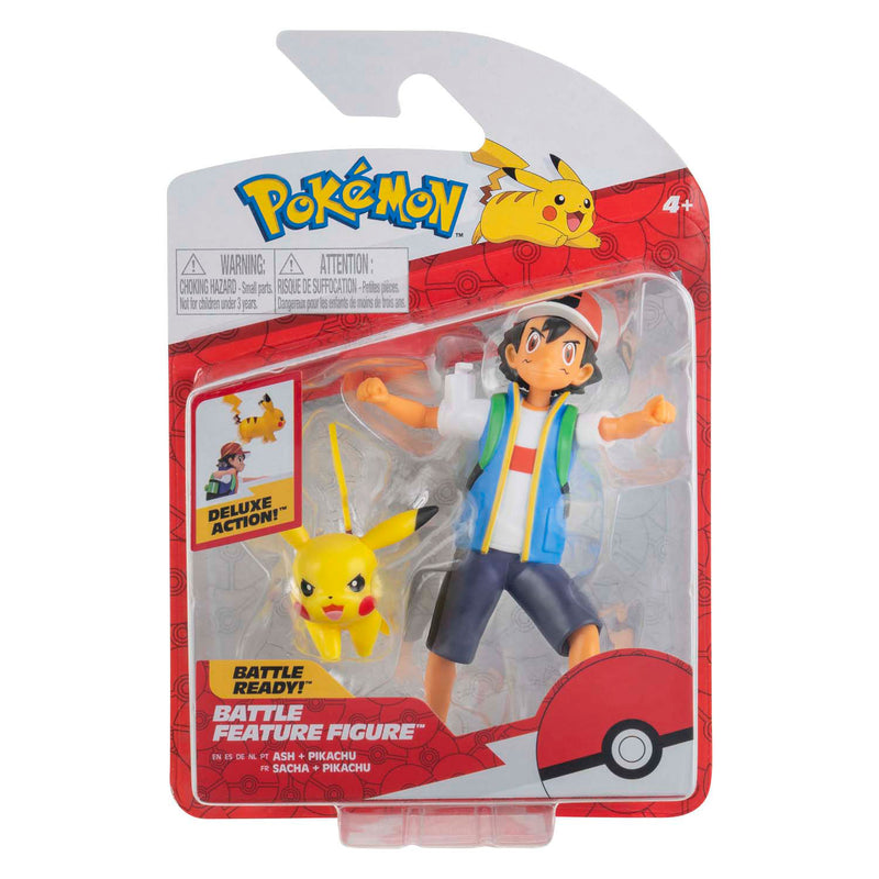 Load image into Gallery viewer, Jazwares pokémon battle feature figuur ash pikachu 11cm action figuur
