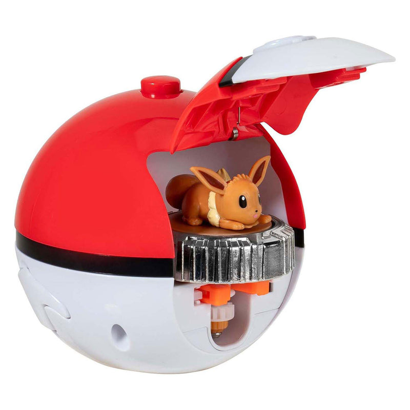 Load image into Gallery viewer, Jazwares pokémon battle spinner game - eevee pokéball
