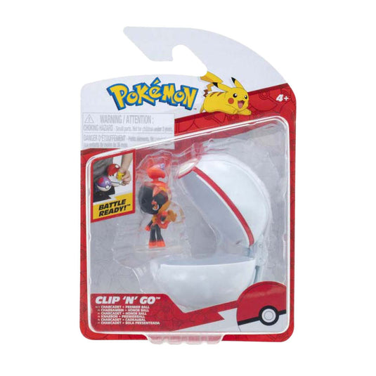 Jazwares pokémon - clip n go charcadet premier ball