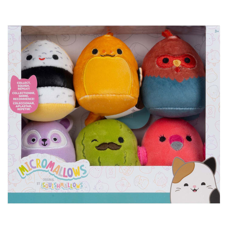 Load image into Gallery viewer, Squishmallows knuffel pluche micromallows - charles, onel, mo, cookie, reed, layla, 6-pack
