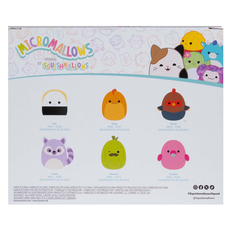 Load image into Gallery viewer, Squishmallows knuffel pluche micromallows - charles, onel, mo, cookie, reed, layla, 6-pack
