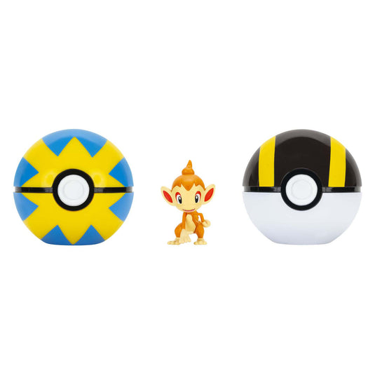 Jazwares pokémon clip 'n' go met riem speelset chimchar quick ball