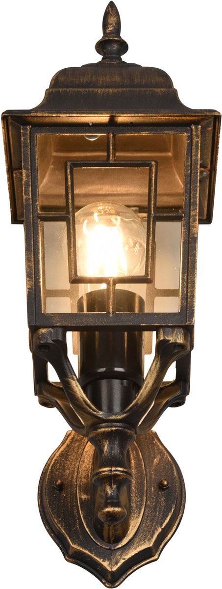 Trio volturno - wandlamp - antieke roest - excl. 1x e27 4w - buitenverlichting - ip23