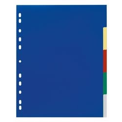 Tabbladen 6737 polypropyleen a4 230x297mm blauw geel rood groen blauw 5 tabs