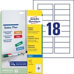Magnetische etiketten avery zweckform wit