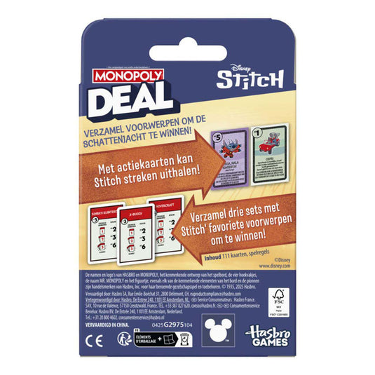 Hasbro spel monopoly deal stitch | 4 stuks